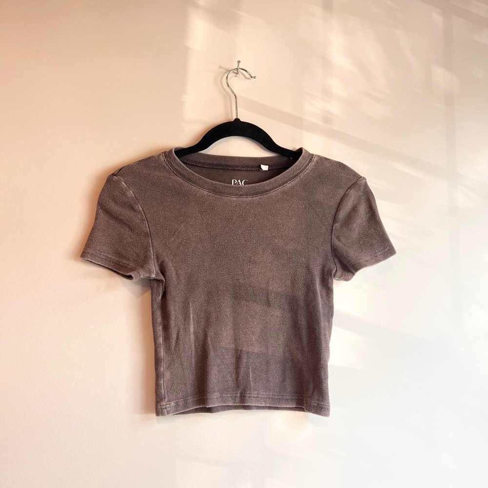 Pacsun Brown Ribbed Crop Top